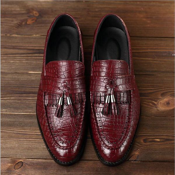 dress shoes male loafers men's flats crocodile leather tassel slip on oxford for men brand, Black
dress shoes male loafers men's flats crocodile leather tassel slip on oxford for men brand, Black