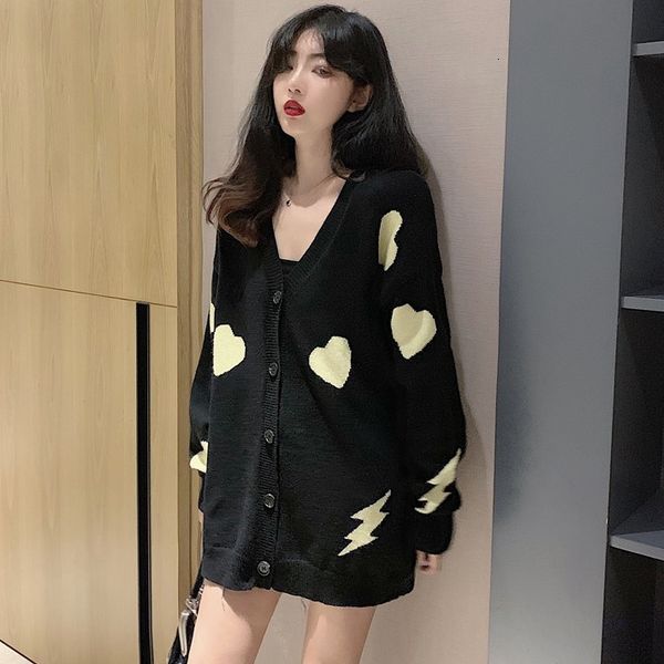 autumn 2020 new single breasted v-neck love knitted cardigan loose medium length long sleeve sweater outerwear for women
autumn 2020 new single breasted v-neck love knitted cardigan loose medium length long sleeve sweater outerwear for women