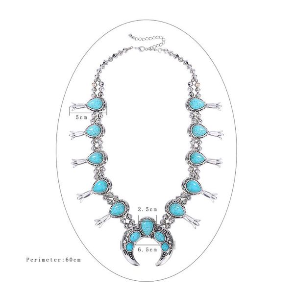 chokers beach party daily metal girls decoration vintage style turquoise squash blossom gift dressing accessory travel women necklace, Golden;silver
chokers beach party daily metal girls decoration vintage style turquoise squash blossom gift dressing accessory travel women necklace, Golden;silver