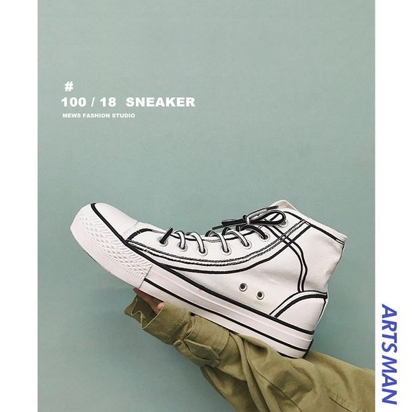 new fashion black white men vulcanized high-canvas lace-up comfortable outdoor non-slip shoes, Black;brown
new fashion black white men vulcanized high-canvas lace-up comfortable outdoor non-slip shoes, Black;brown