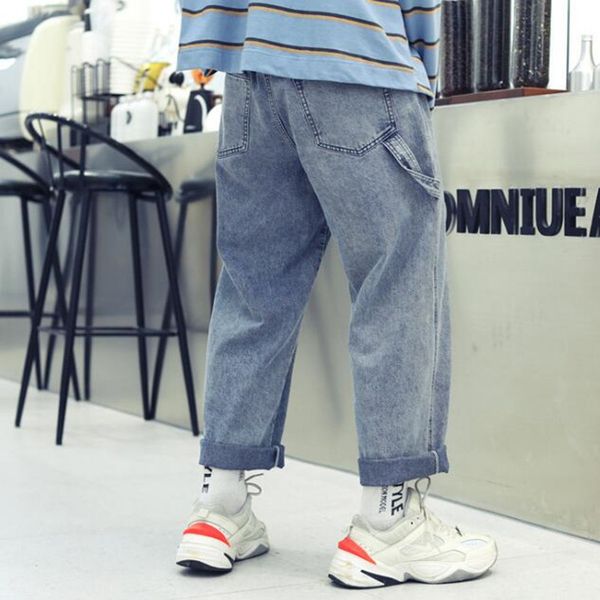 2021 new fashionable blue brem straight pants loose trousers baggy jeans denim mk5g 
2021 new fashionable blue brem straight pants loose trousers baggy jeans denim mk5g