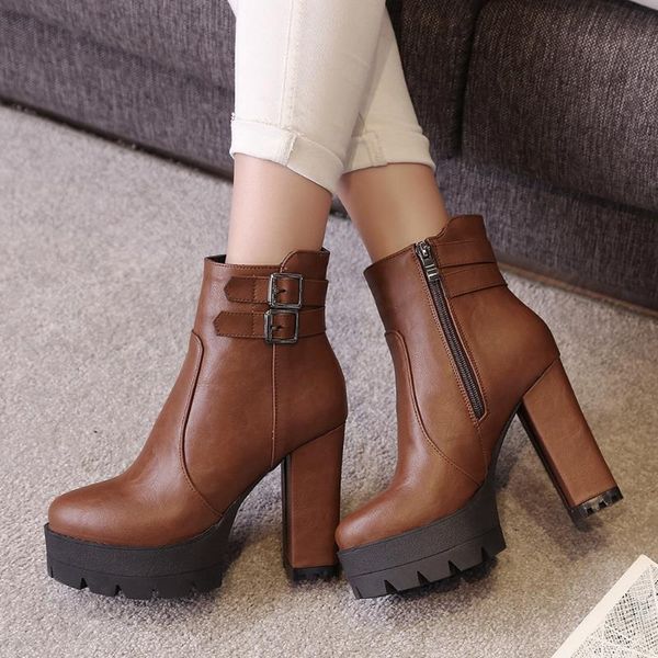brand sale extreme high heels platform women shoes female motorcycles boots ankle booties, Black
brand sale extreme high heels platform women shoes female motorcycles boots ankle booties, Black