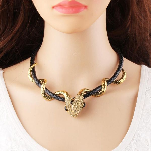 chokers bk black rope punk necklace snake style white acrylic crystal exaggerated neck chain bib collar choker vintage women girl jewel, Golden;silver
chokers bk black rope punk necklace snake style white acrylic crystal exaggerated neck chain bib collar choker vintage women girl jewel, Golden;silver