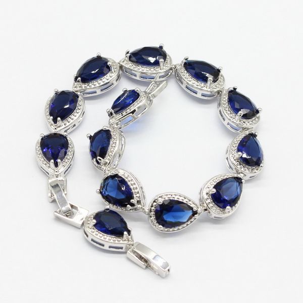 water drop women 925 silver jewelry sets dark blue sapphire necklace pendant bracelets earrings rings gift box
water drop women 925 silver jewelry sets dark blue sapphire necklace pendant bracelets earrings rings gift box