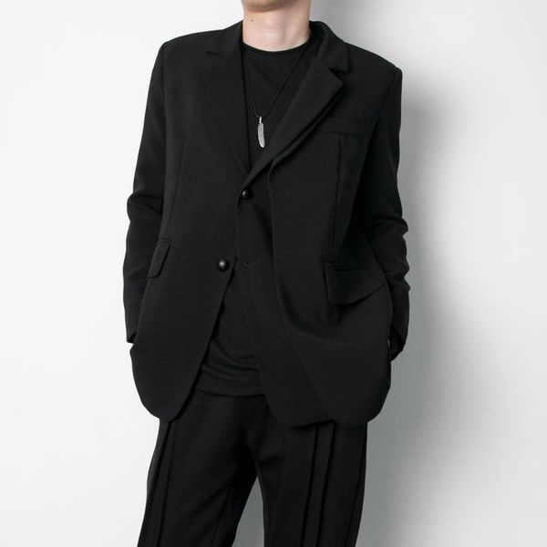 abstinence is dark wind autumn and winter new net red men's asymmetric fake two casual small suits, White;black
abstinence is dark wind autumn and winter new net red men's asymmetric fake two casual small suits, White;black