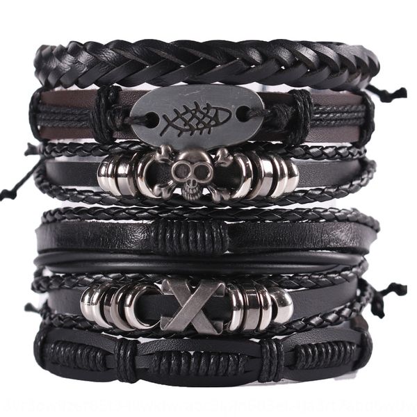 woven suit leather for accessories bracelet men's skull and leather bracelet accessories np06s, Golden;silver
woven suit leather for accessories bracelet men's skull and leather bracelet accessories np06s, Golden;silver