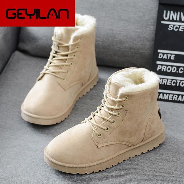 women boots faux suede snow boots women ankle warm fur booties solid winter leather shoes, Black
women boots faux suede snow boots women ankle warm fur booties solid winter leather shoes, Black