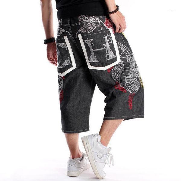 w30-w46 new mens jeans embroidery baggy loose denim hiphop embroidery streetwear short 1/2 pants trousers summer oversize1, Blue
w30-w46 new mens jeans embroidery baggy loose denim hiphop embroidery streetwear short 1/2 pants trousers summer oversize1, Blue