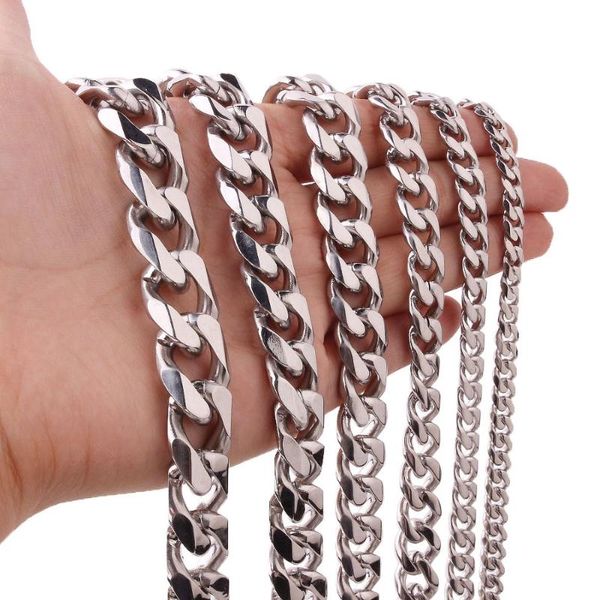 mens accessory stainless steel curb cuban link miami chain 8/10/12/15/17/19mm elegant necklace male fashion jewelry choker, Silver
mens accessory stainless steel curb cuban link miami chain 8/10/12/15/17/19mm elegant necklace male fashion jewelry choker, Silver