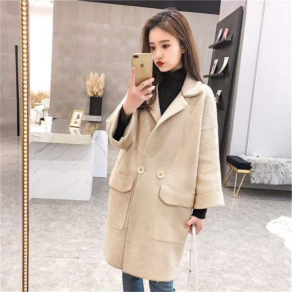 c2zhg style coat wool sweater striped new spring and autumn korean 2019 wool woolen knitted cardigan women's mid-length lapel large poc, White;black
c2zhg style coat wool sweater striped new spring and autumn korean 2019 wool woolen knitted cardigan women's mid-length lapel large poc, White;black