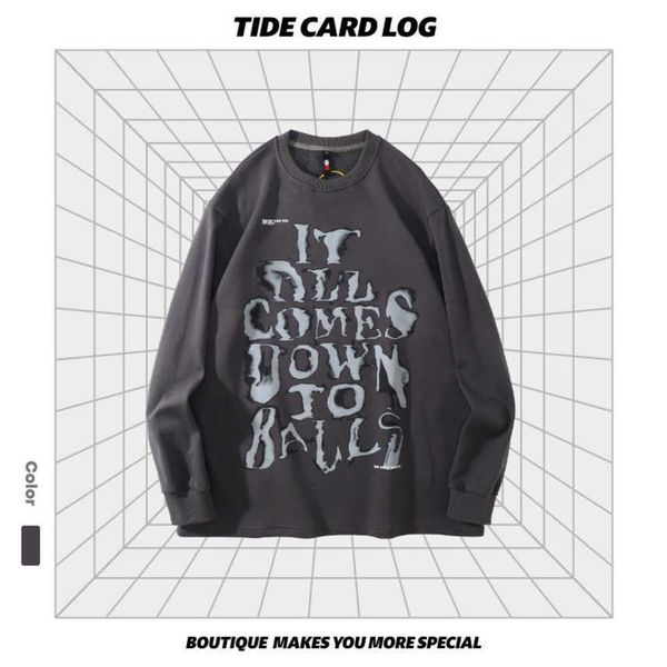 Autumn and winter new round neck Pullover tide brand sweater high street loose oversize dark style long sleeve, Black
Autumn and winter new round neck Pullover tide brand sweater high street loose oversize dark style long sleeve, Black
