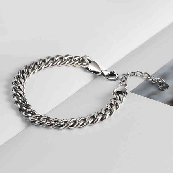925 sterling silver bracelet for women men tank chain adjustable thai jewelry gifts s-b493, Black
925 sterling silver bracelet for women men tank chain adjustable thai jewelry gifts s-b493, Black