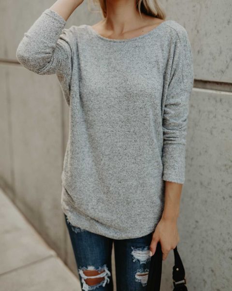women backless t shirt crew neck long sleeve solid color tees famale autumn clothes, White
women backless t shirt crew neck long sleeve solid color tees famale autumn clothes, White
