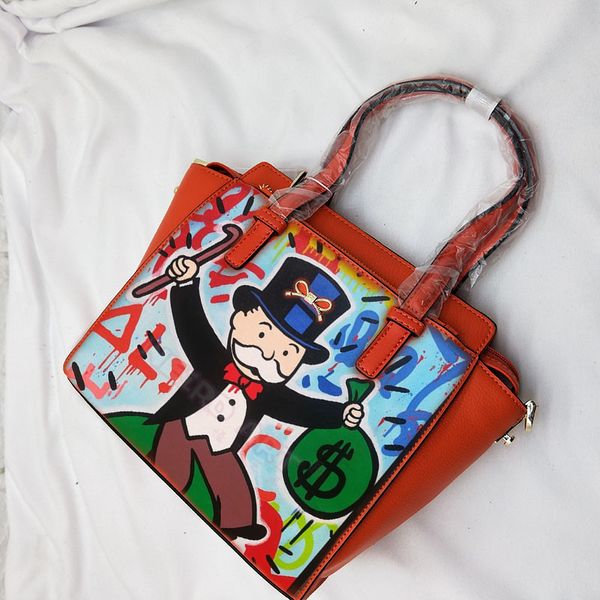 hand painted art alec monopoly rich money graffiti printing luxury genuine leather bags for women 2020 handbag
hand painted art alec monopoly rich money graffiti printing luxury genuine leather bags for women 2020 handbag