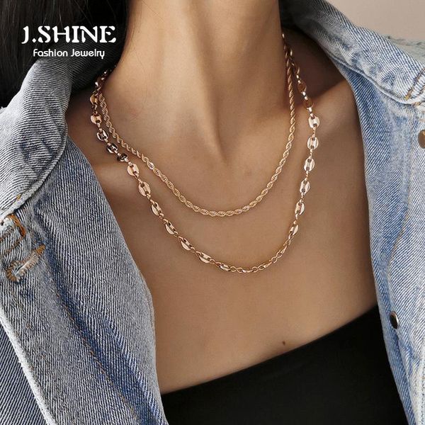jshine 2pcs/set retro chunky chain necklace for women multilayer unique pig nose link twist wave choker necklace fashion jewelry, Silver
jshine 2pcs/set retro chunky chain necklace for women multilayer unique pig nose link twist wave choker necklace fashion jewelry, Silver