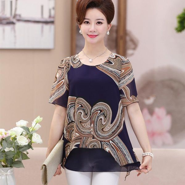 women's blouses & shirts fashion casual women short sleeve o-neck chiffon loose plus size print blouse female office lady middle age mo, White
women's blouses & shirts fashion casual women short sleeve o-neck chiffon loose plus size print blouse female office lady middle age mo, White