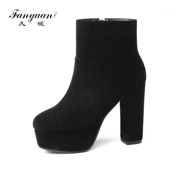 faanyuan fashion platform winter shoes woman round toe suede leather ankle boots women thick high heels prom boots size 34-431, Black
faanyuan fashion platform winter shoes woman round toe suede leather ankle boots women thick high heels prom boots size 34-431, Black