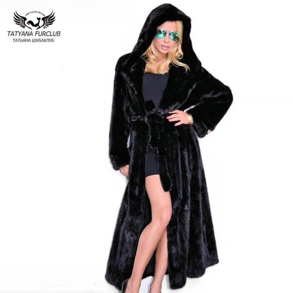 women's fur & faux tatyana 2021 real coat x-long hood fashion belt slim genuine leather jacket luxury ladies coats, Black
women's fur & faux tatyana 2021 real coat x-long hood fashion belt slim genuine leather jacket luxury ladies coats, Black