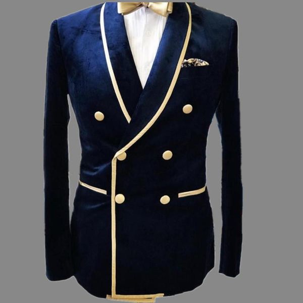 real p double-breasted shawl lapel nvay velvet wedding groom tuxedos men party blazer prom business just one jacket kg-67, White;black
real p double-breasted shawl lapel nvay velvet wedding groom tuxedos men party blazer prom business just one jacket kg-67, White;black