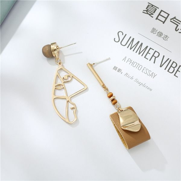long ab asymmetric face eardrops female stud earrings sterling silver needle abstract retro creative autumn and winter leather ear rings, Red;brown
long ab asymmetric face eardrops female stud earrings sterling silver needle abstract retro creative autumn and winter leather ear rings, Red;brown