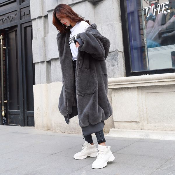 oversized winter women thick warm plush ladies big hooded faux fur jacket female pink teddy coat 201212, Black
oversized winter women thick warm plush ladies big hooded faux fur jacket female pink teddy coat 201212, Black
