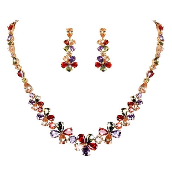 weimanjingdian sparkling multi colored flower cubic zirconia cz crystal necklace & earring bridal jewelry set 201222, Slivery;crystal
weimanjingdian sparkling multi colored flower cubic zirconia cz crystal necklace & earring bridal jewelry set 201222, Slivery;crystal