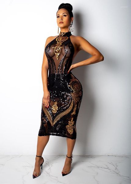 women designer sequined dress black evening halter see through dresses bodycon dress1, Black;gray
women designer sequined dress black evening halter see through dresses bodycon dress1, Black;gray