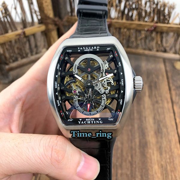 version v 45 s6 pr sqt skeleton dial silver steel case automatic mechanical movement mens watch black leather strap designer watches, Slivery;brown
version v 45 s6 pr sqt skeleton dial silver steel case automatic mechanical movement mens watch black leather strap designer watches, Slivery;brown