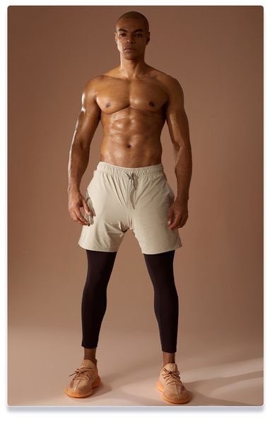 men's sports shorts light and nude fitness outerwear without bladder training fast drying, White;black
men's sports shorts light and nude fitness outerwear without bladder training fast drying, White;black