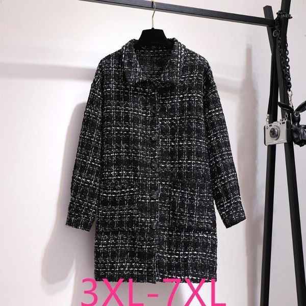 2020 new autumn winter plus size coat for women large long sleeve casual loose lapel plaid long coats black 3xl 4xl 5xl 6xl 7xl1
2020 new autumn winter plus size coat for women large long sleeve casual loose lapel plaid long coats black 3xl 4xl 5xl 6xl 7xl1