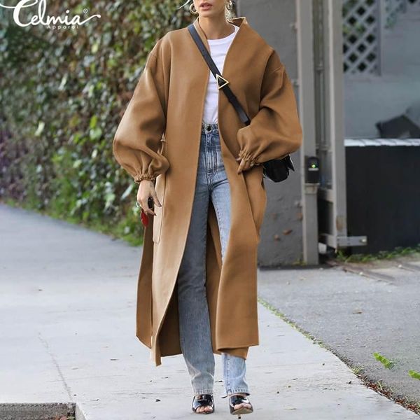 women's wool & blends 2021 fashion women korean long overcoat celmia lantern sleeve loose plus size cardigan outwear winter elegant off, Black
women's wool & blends 2021 fashion women korean long overcoat celmia lantern sleeve loose plus size cardigan outwear winter elegant off, Black