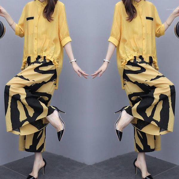 women's suit 2020 summer loose suit tencel blouse printed cotton and linen wide-leg pants slimming two-piece set s 2xl1, Gray
women's suit 2020 summer loose suit tencel blouse printed cotton and linen wide-leg pants slimming two-piece set s 2xl1, Gray