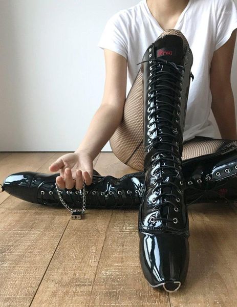 black knee high ballet boots women lace up zip shoes high heels fetish exotic shoes 18cm1
black knee high ballet boots women lace up zip shoes high heels fetish exotic shoes 18cm1