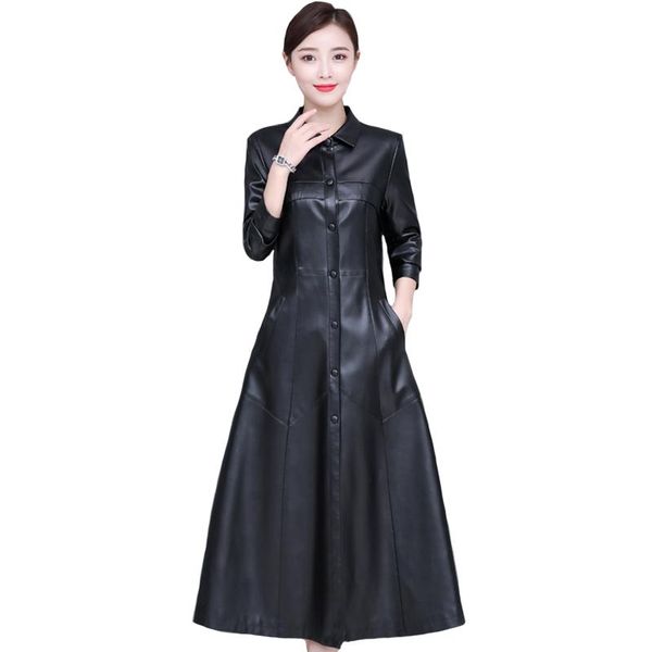 women's leather & faux x-long women jacket plus cotton autumn winter size 5xl thick soft pu trench coat, Black
women's leather & faux x-long women jacket plus cotton autumn winter size 5xl thick soft pu trench coat, Black