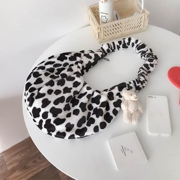 handle satchel for women ladies shoulder bag cow print purse underarm bags q1qa
