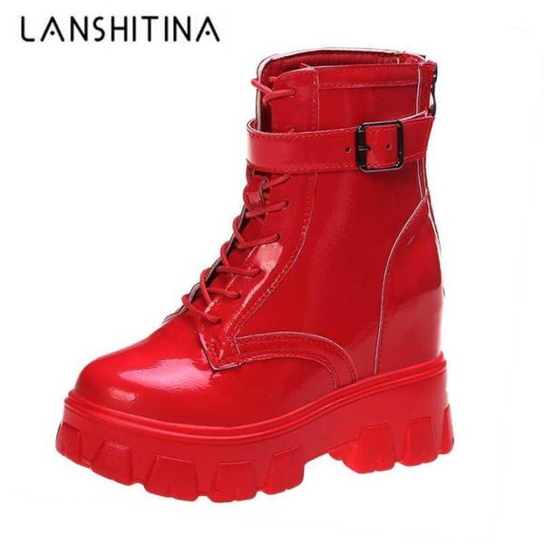 winter warm punk boots women patent leather platform sneakers autumn 10cm wedge heels mid-calf boots woman motorcycle red1, Black
winter warm punk boots women patent leather platform sneakers autumn 10cm wedge heels mid-calf boots woman motorcycle red1, Black