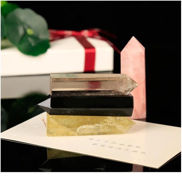 1pc natural crystal and gemstone hexagonal column crystal point labradorite pink quartz obsidian modern home decorat qylqps, Black
1pc natural crystal and gemstone hexagonal column crystal point labradorite pink quartz obsidian modern home decorat qylqps, Black