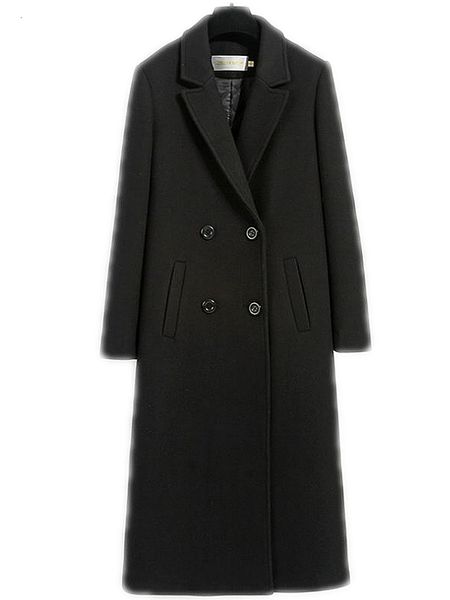 2021 new elongated black overcoat and korean-style cotton quilted thin fit winter r13t