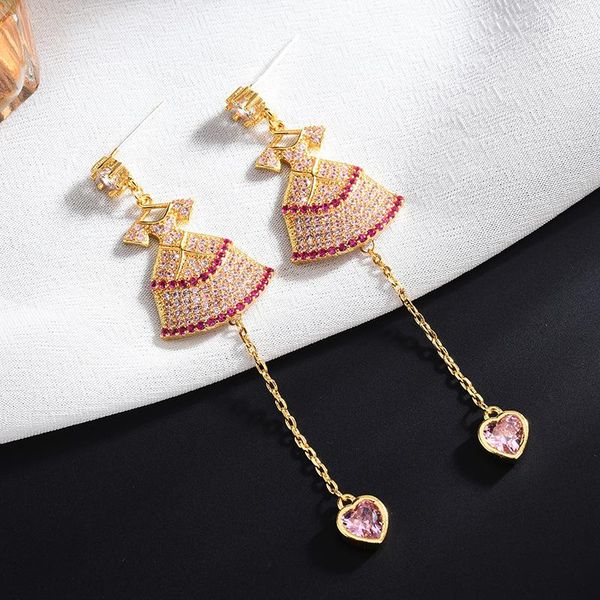 dangle & chandelier linmouge rhinestone tassel earrings for women skirt shape pendant with cubic zircon female elegant luxury trendy jewelry, Silver
dangle & chandelier linmouge rhinestone tassel earrings for women skirt shape pendant with cubic zircon female elegant luxury trendy jewelry, Silver