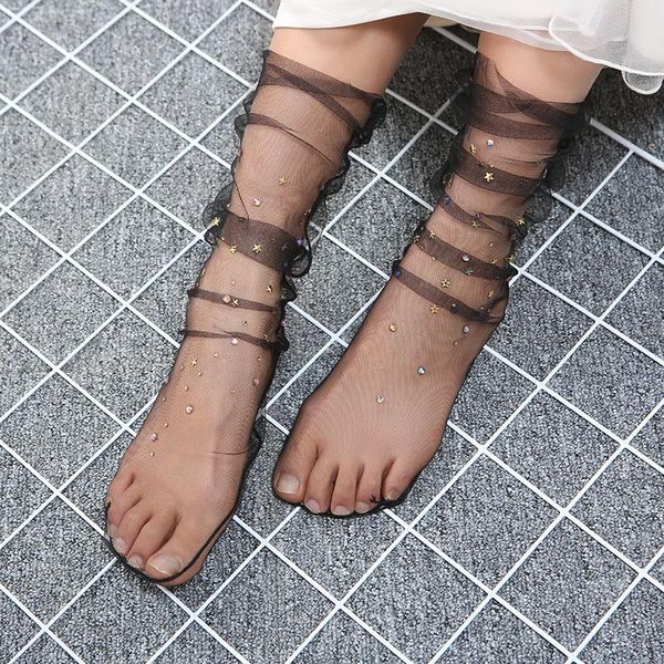 socks & hosiery glitter mesh rhinestones stars women fashion short harajuku soft ladies funny transparent elastic, Black;white
socks & hosiery glitter mesh rhinestones stars women fashion short harajuku soft ladies funny transparent elastic, Black;white