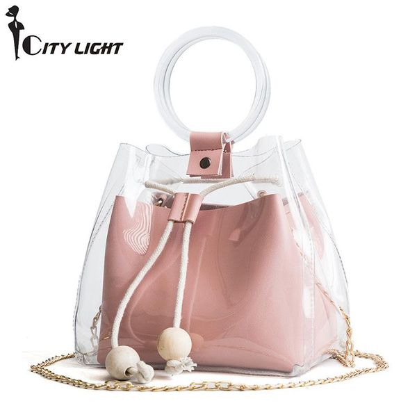 new fashion women brand mini small shoulder bag clear transparent drawstring girls cute composite bag female handbags
new fashion women brand mini small shoulder bag clear transparent drawstring girls cute composite bag female handbags