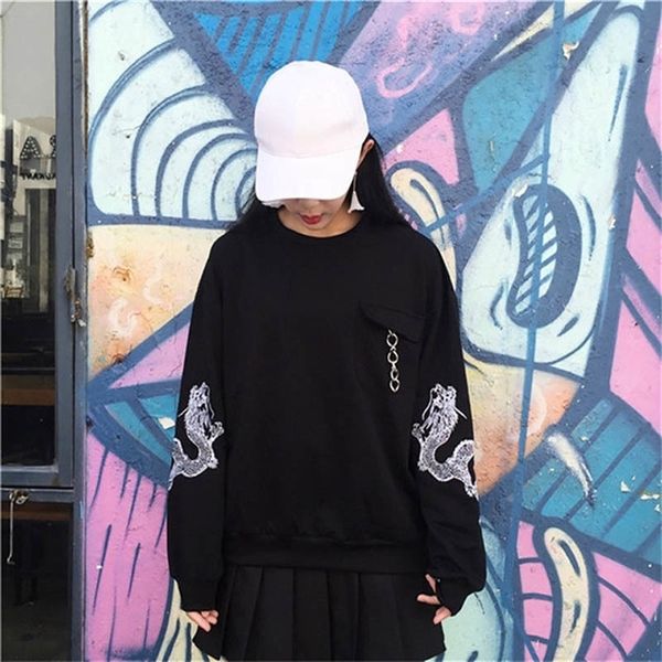 women's black embroidery long sleeve sweatshirt hip hop preppy chains female hoodies women spring autumn woman pullovers y200610
women's black embroidery long sleeve sweatshirt hip hop preppy chains female hoodies women spring autumn woman pullovers y200610