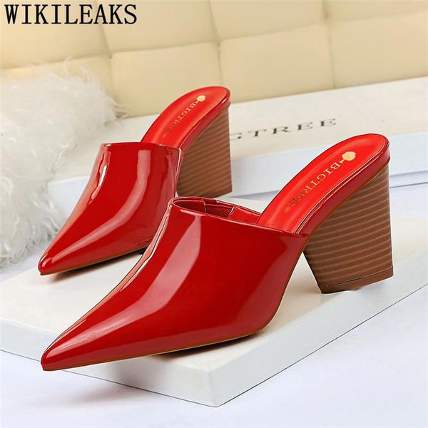 dress shoes bigtree woman slippers high heels 2021 female designer mules women red zapatos casuales mujer, Black
dress shoes bigtree woman slippers high heels 2021 female designer mules women red zapatos casuales mujer, Black