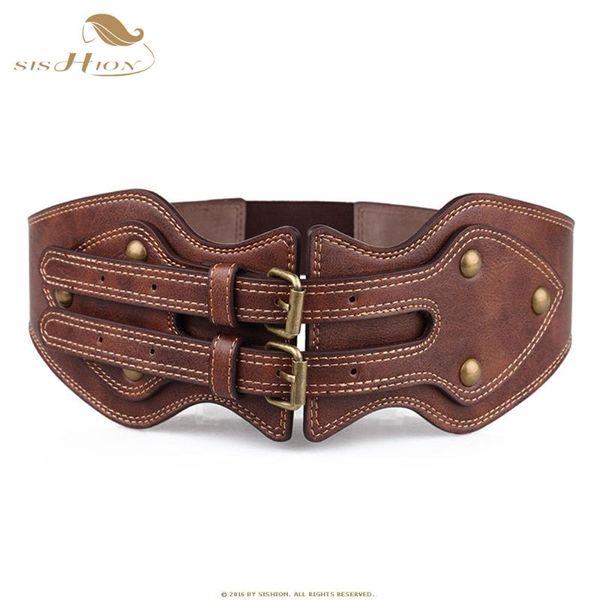 sishion 2020 new vintage leather buckles elastic waist wide belt ladies accesorios belts for women sp0774, Black;brown
sishion 2020 new vintage leather buckles elastic waist wide belt ladies accesorios belts for women sp0774, Black;brown