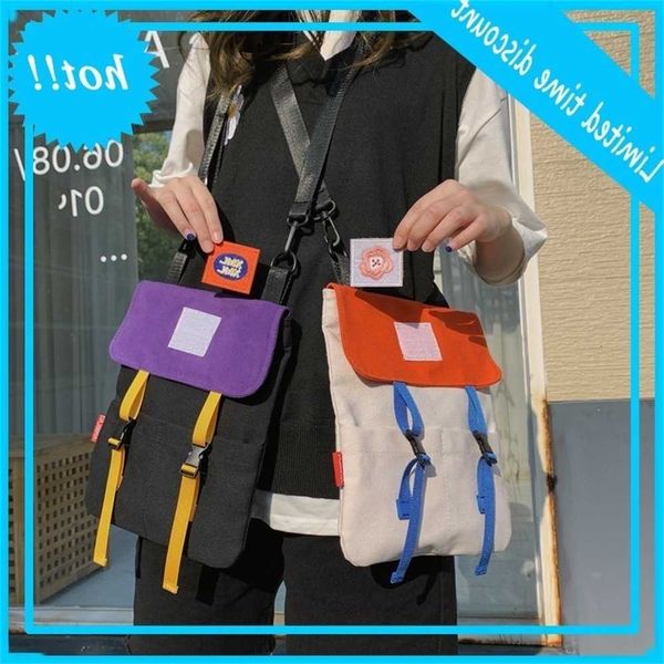 2020 creative color contrast canvas korean student women's single shoulder messenger bag large capacity handbag
2020 creative color contrast canvas korean student women's single shoulder messenger bag large capacity handbag