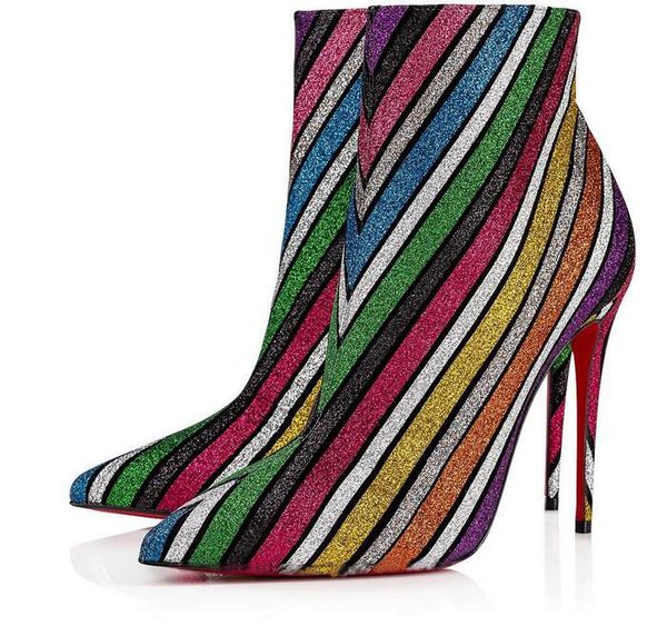 winter luxury capahutta flats spikes red bottom ankle boots women striped glitter ladies bottes reds sole booties party wedding dress, Black
winter luxury capahutta flats spikes red bottom ankle boots women striped glitter ladies bottes reds sole booties party wedding dress, Black