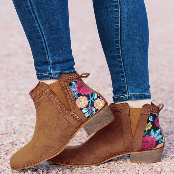 boots autumn winter women ankle thick heel slip on ladies embroider flower square med heels short shoes, Black
boots autumn winter women ankle thick heel slip on ladies embroider flower square med heels short shoes, Black