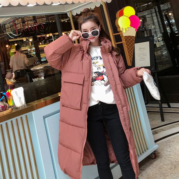 2019 arrival solid long new size for women's cotton slim down parka with hooded winter jacket women, Black
2019 arrival solid long new size for women's cotton slim down parka with hooded winter jacket women, Black