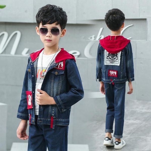 children's boy denim clothing set 2020 autumn new casual hooded jacket and jeans two pieces suits 110-160, White
children's boy denim clothing set 2020 autumn new casual hooded jacket and jeans two pieces suits 110-160, White