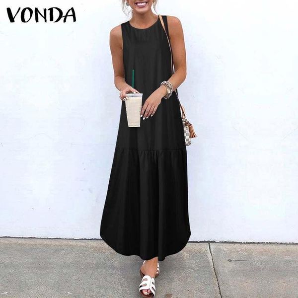 casual dresses women'dress o neck sleeveless solid ruffled maxi long dress beach summer sundress vonda vestidos plus size robe 5xl, Black;gray
casual dresses women'dress o neck sleeveless solid ruffled maxi long dress beach summer sundress vonda vestidos plus size robe 5xl, Black;gray